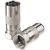 Bingfu Adaptador de Antena Sat-TV 2 Piezas F Macho a TV Adaptador de Antena Coaxial Compatible con Yamaha Sherwood…
